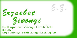 erzsebet zimonyi business card